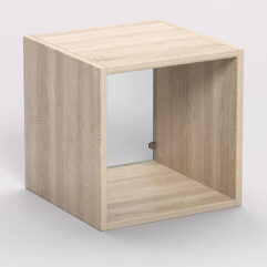 Стеллаж ЛЕГО №7, задняя стенка Стекло, Дуб Сонома