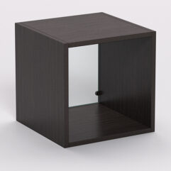 Стеллаж ЛЕГО №7, задняя стенка Стекло, Дуб Венге