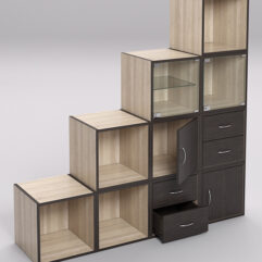 Комплект стеллажей ЛЕГО №1, Дуб Сонома, кромка Дуб Венге