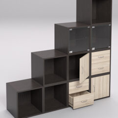 Комплект стеллажей ЛЕГО №1, Дуб Венге и Дуб Сонома