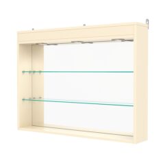 Витрина настенная №3-4Г с зеркалом и с подсветкой, Крем Вайс