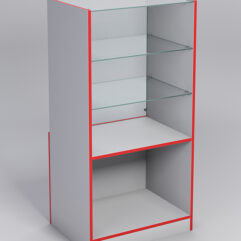 Прилавок ПОДАРОК №1-600, Серый, кромка красная