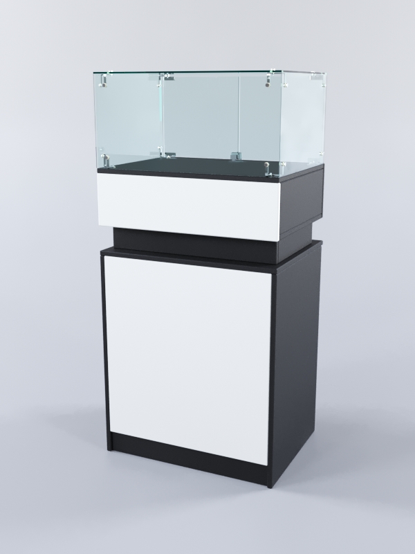 Прилавок ЮВЕЛИР №1-600, Черный+Белый