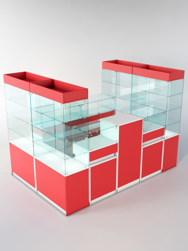 Торговый островок ЮВЕЛИР, Белый + красный