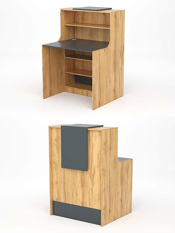 Ресепшн СТАЙЛ №1А, Дуб Золотистый и Темно-Серый