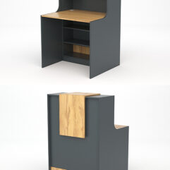 Ресепшн СТАЙЛ №1А, Темно-серый и Дуб Золотистый