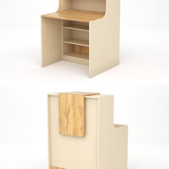 Ресепшн СТАЙЛ №1А, Крем Вайс и Дуб Золотистый