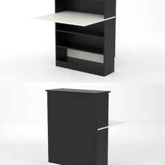 Модуль с царгой и столешницей СТАЙЛ №1А, Черный и Белый