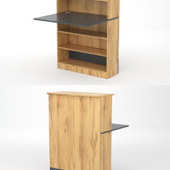 Модуль с царгой и столешницей СТАЙЛ №1А, Дуб Золотистый и Темно-Серый