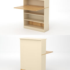 Модуль с царгой и столешницей СТАЙЛ №1А, Крем Вайс и Дуб Золотистый