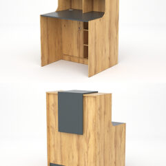 Ресепшн СТАЙЛ №1Б, Дуб Золотистый и Темно-Серый