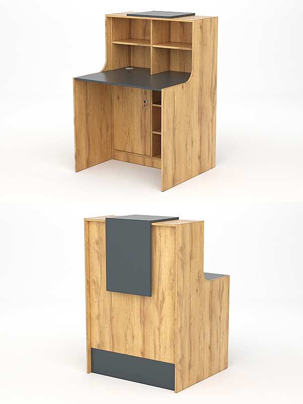 Ресепшн СТАЙЛ №1Б, Дуб Золотистый и Темно-Серый