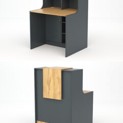 Ресепшн СТАЙЛ №1Б, Темно-серый и Дуб Золотистый