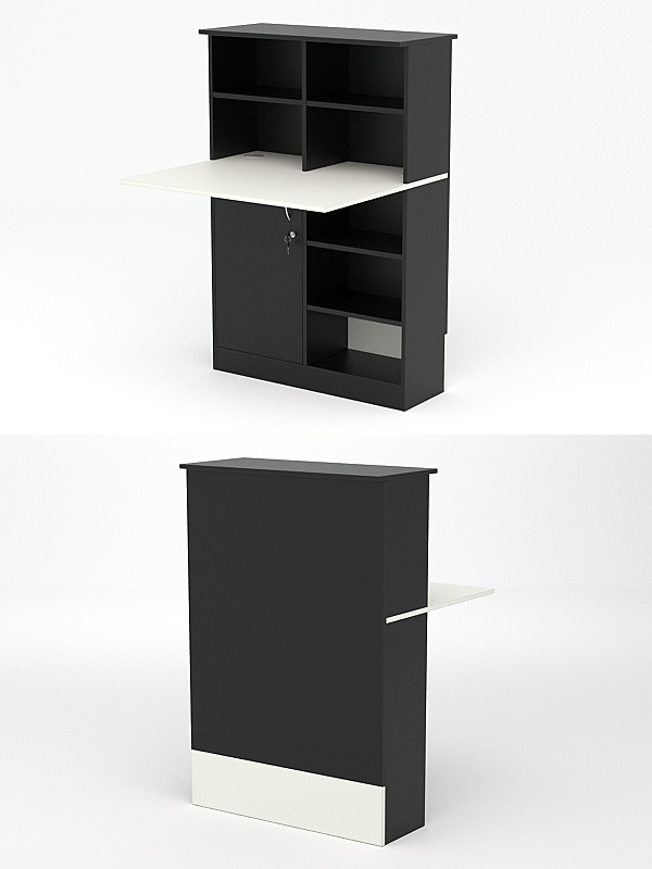 Модуль с царгой и столешницей СТАЙЛ №1Б, Черный и Белый