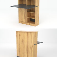 Модуль с царгой и столешницей СТАЙЛ №1Б, Дуб Золотистый и Темно-Серый