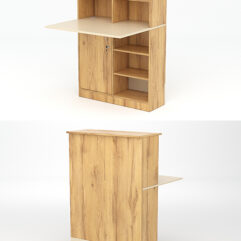 Модуль с царгой и столешницей СТАЙЛ №1Б, Дуб Золотистый и Крем Вайс