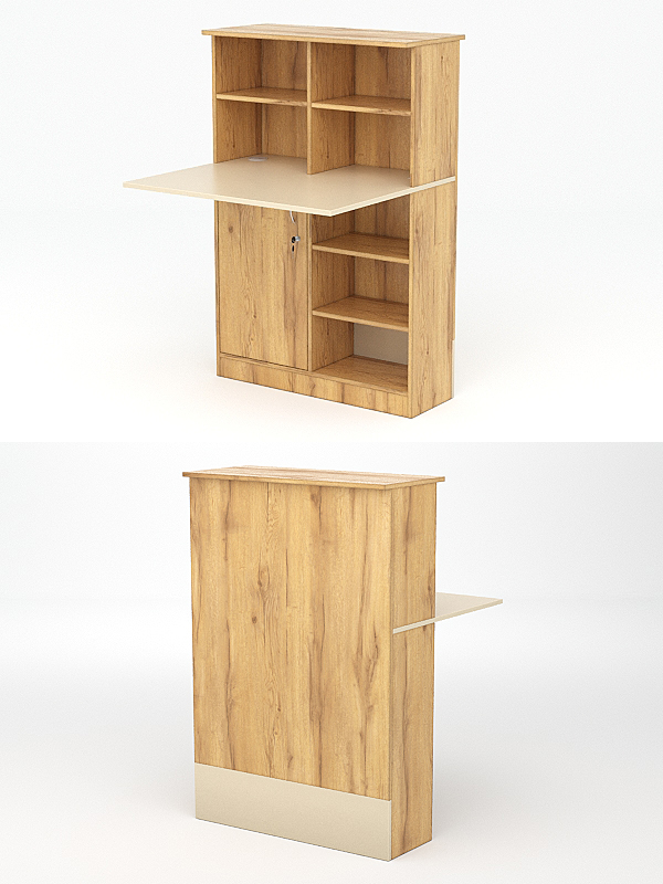 Модуль с царгой и столешницей СТАЙЛ №1Б, Дуб Золотистый и Крем Вайс