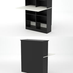 Модуль с царгой и столешницей СТАЙЛ №1В, Черный и Белый