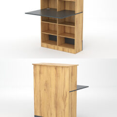 Модуль с царгой и столешницей СТАЙЛ №1В, Дуб Золотистый и Темно-Серый