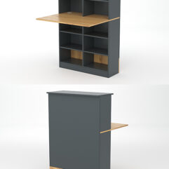 Модуль с царгой и столешницей СТАЙЛ №1В, Темно-серый и Дуб Золотистый