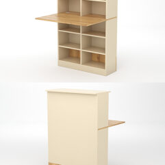 Модуль с царгой и столешницей СТАЙЛ №1В, Крем Вайс и Дуб Золотистый