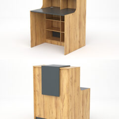 Ресепшн СТАЙЛ №1В, Дуб Золотистый и Темно-Серый