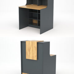 Ресепшн СТАЙЛ №1В, Темно-серый и Дуб Золотистый