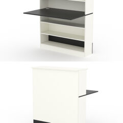 Модуль с царгой и столешницей СТАЙЛ №2А, Белый и Черный