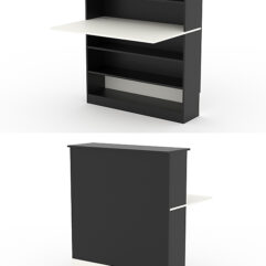 Модуль с царгой и столешницей СТАЙЛ №2А, Черный и Белый