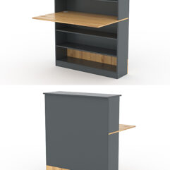 Модуль с царгой и столешницей СТАЙЛ №2А, Темно-серый и Дуб Золотистый