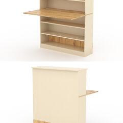 Модуль с царгой и столешницей СТАЙЛ №2А, Крем Вайс и Дуб Золотистый