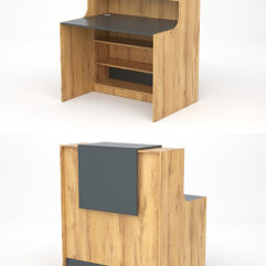 Ресепшн СТАЙЛ №2А, Дуб Золотистый и Темно-Серый