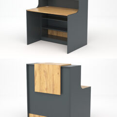 Ресепшн СТАЙЛ №2А, Темно-серый и Дуб Золотистый