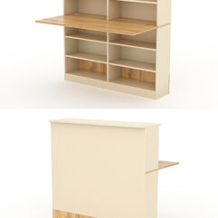 Модуль с царгой и столешницей СТАЙЛ №3А, Крем Вайс и Дуб Золотистый