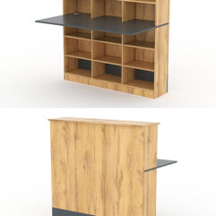 Модуль с царгой и столешницей СТАЙЛ №3Б, Дуб Золотистый и Темно-Серый