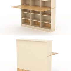 Модуль с царгой и столешницей СТАЙЛ №3Б, Крем Вайс и Дуб Золотистый