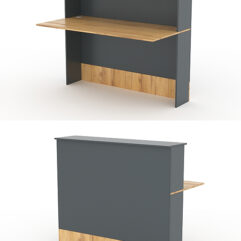 Модуль с царгой и столешницей СТАЙЛ №4А, Темно-серый и Дуб Золотистый