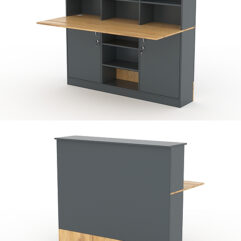 Модуль с царгой и столешницей СТАЙЛ №4Б, Темно-серый и Дуб Золотистый