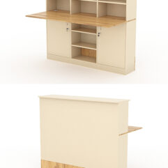 Модуль с царгой и столешницей СТАЙЛ №4Б, Крем Вайс и Дуб Золотистый