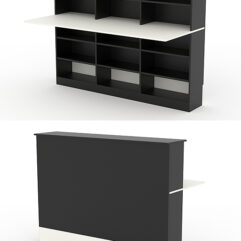 Модуль с царгой и столешницей СТАЙЛ №5А, Черный и Белый