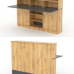 Модуль с царгой и столешницей СТАЙЛ №5Б, Дуб Золотистый и Темно-Серый