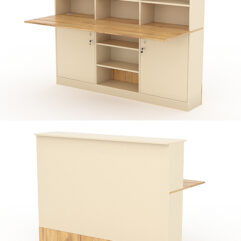 Модуль с царгой и столешницей СТАЙЛ №5Б, Крем Вайс и Дуб Золотистый