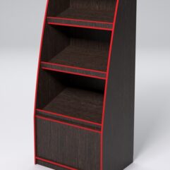 Стеллаж для хлеба КОЛОС №1, Дуб Венге и Кромка Красная