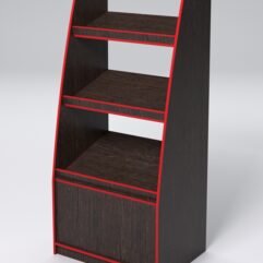 Стеллаж для хлеба КОЛОС №2, Дуб Венге и Кромка Красная