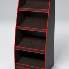 Стеллаж для хлеба КОЛОС №3, Дуб Венге и Кромка Красная