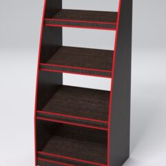 Стеллаж для хлеба КОЛОС №4, Дуб Венге и Кромка Красная