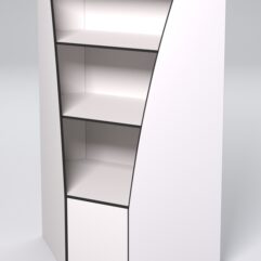 Стеллаж для хлеба КОЛОС №5 угловой, Белый + Кромка черная