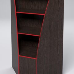 Стеллаж для хлеба КОЛОС №5 угловой, Дуб Венге + Кромка Красная