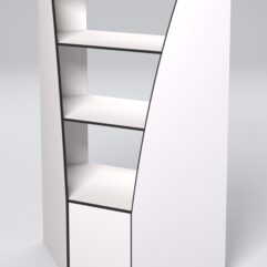 Стеллаж для хлеба КОЛОС №6 угловой, Белый + Кромка черная