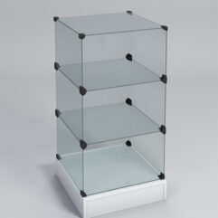 Прилавок КУБ №6 (без стеклянных дверок, передняя стенка - стекло), Белый